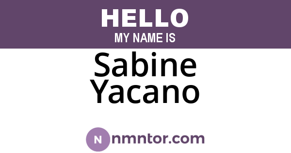 Sabine Yacano