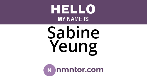 Sabine Yeung