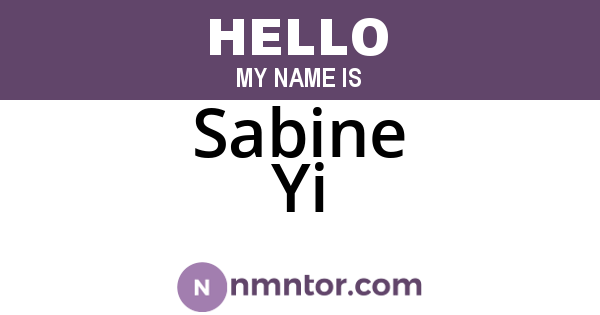 Sabine Yi
