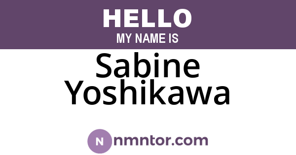 Sabine Yoshikawa