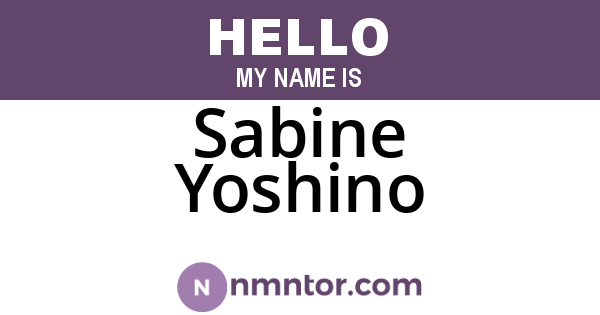 Sabine Yoshino
