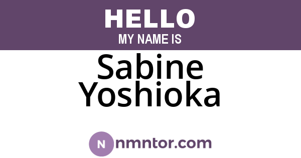 Sabine Yoshioka