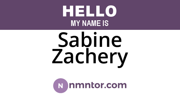 Sabine Zachery
