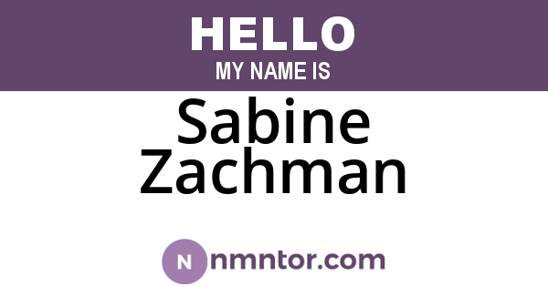 Sabine Zachman