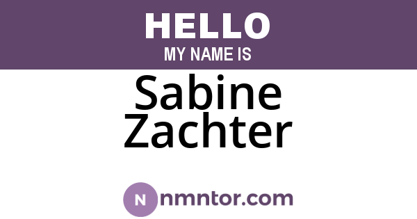 Sabine Zachter