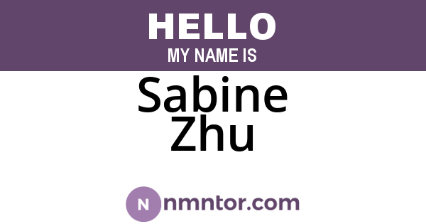 Sabine Zhu