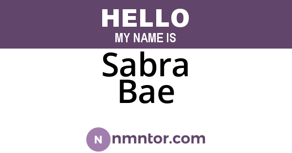 Sabra Bae