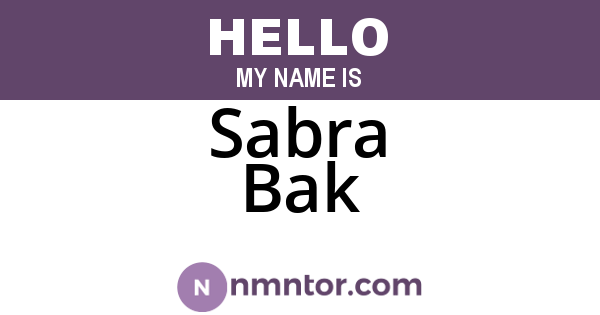 Sabra Bak