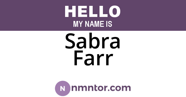 Sabra Farr