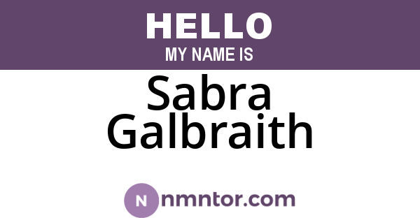Sabra Galbraith
