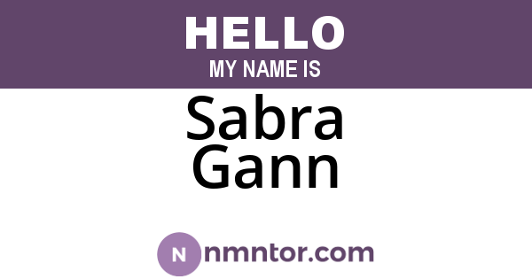 Sabra Gann