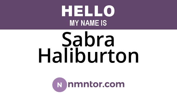 Sabra Haliburton