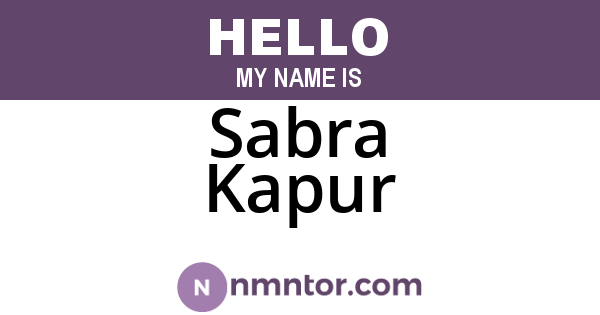 Sabra Kapur