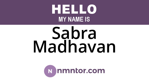 Sabra Madhavan