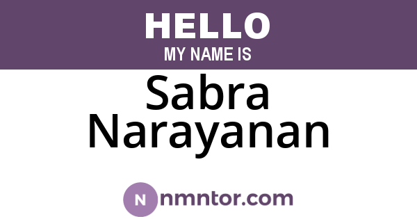 Sabra Narayanan
