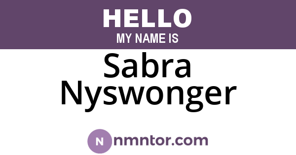 Sabra Nyswonger