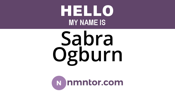 Sabra Ogburn