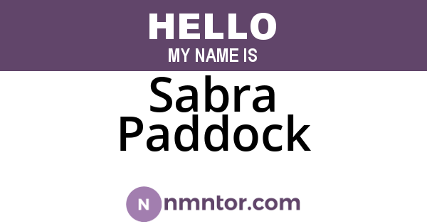 Sabra Paddock