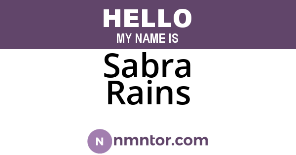 Sabra Rains