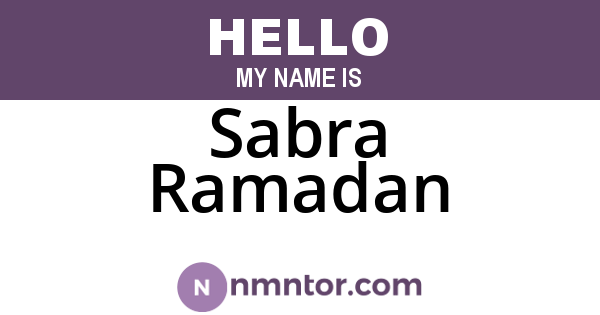 Sabra Ramadan