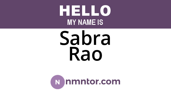 Sabra Rao