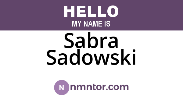 Sabra Sadowski