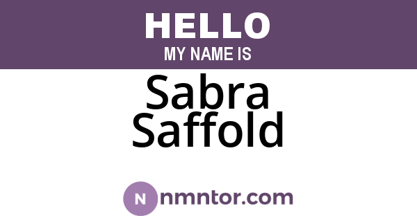 Sabra Saffold