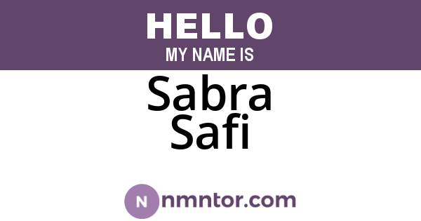 Sabra Safi