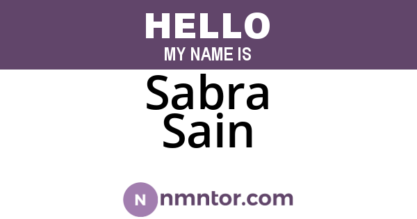 Sabra Sain