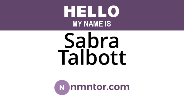 Sabra Talbott