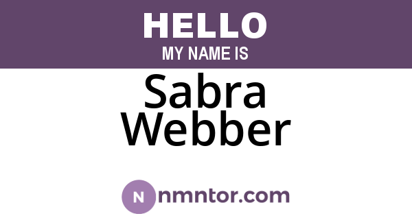 Sabra Webber