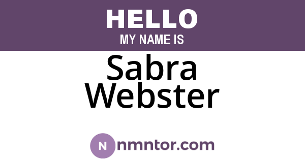 Sabra Webster
