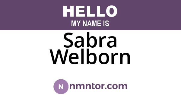 Sabra Welborn