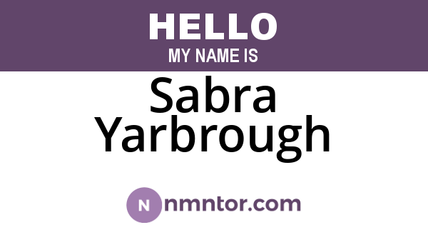 Sabra Yarbrough