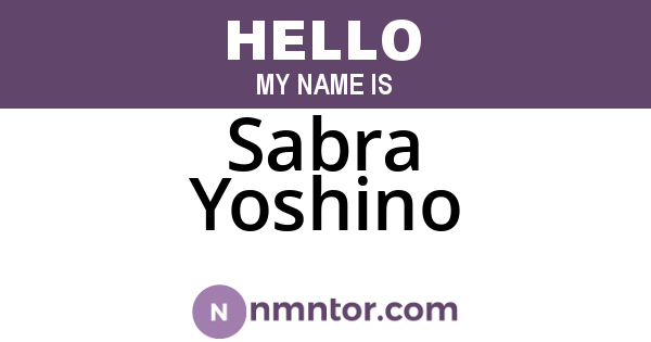 Sabra Yoshino
