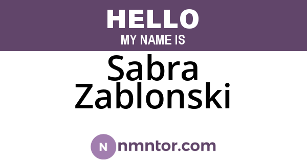Sabra Zablonski