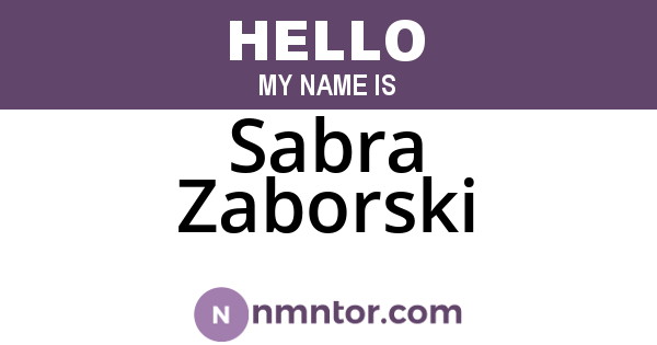 Sabra Zaborski