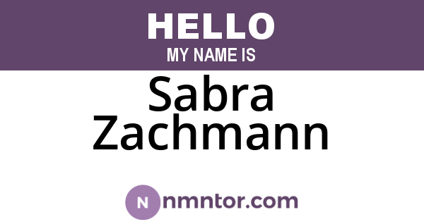 Sabra Zachmann