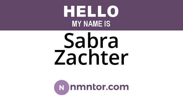 Sabra Zachter