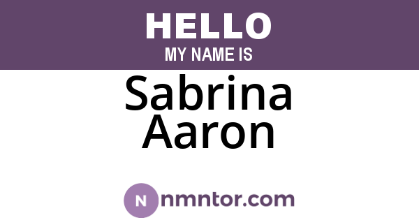 Sabrina Aaron