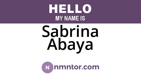 Sabrina Abaya