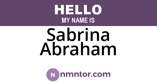 Sabrina Abraham