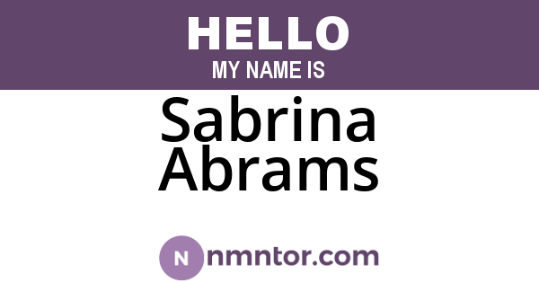 Sabrina Abrams