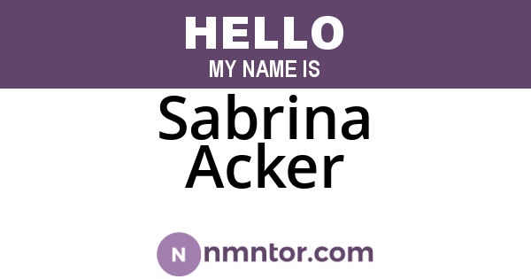 Sabrina Acker
