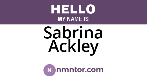 Sabrina Ackley