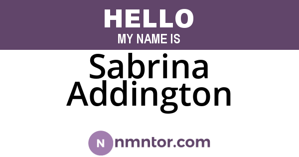 Sabrina Addington