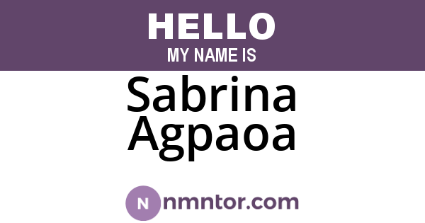 Sabrina Agpaoa