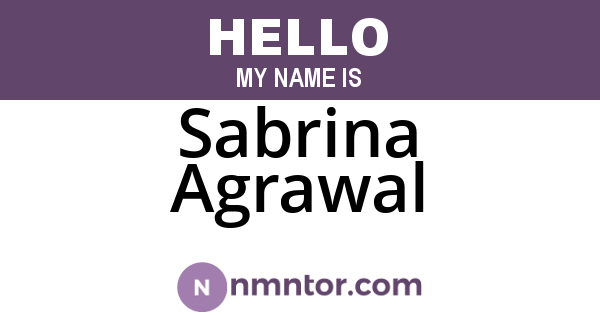 Sabrina Agrawal
