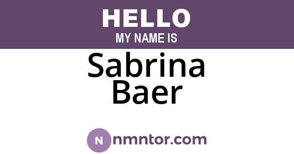 Sabrina Baer