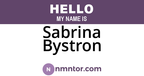 Sabrina Bystron